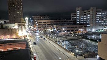 Weather camera view of City of Aurora IL.
