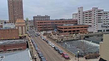 Weather camera view of City of Aurora IL.