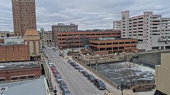 Weather camera view of City of Aurora IL.