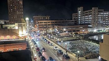 Weather camera view of City of Aurora IL.