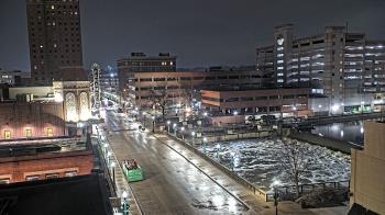 Weather camera view of City of Aurora IL.