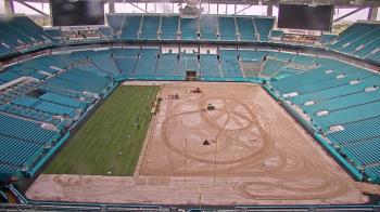 Weather camera view of Hard Rock Stadium (east lot).
