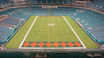 Weather camera view of Hard Rock Stadium (east lot).