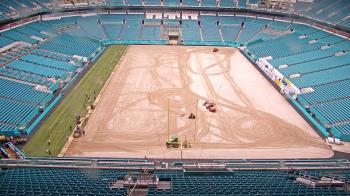 Weather camera view of Hard Rock Stadium (east lot).