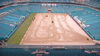Weather camera view of Hard Rock Stadium (east lot).