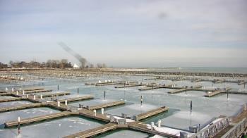 Weather camera view of Waukegan Harbor and Marina.