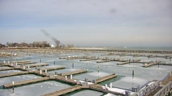 Weather camera view of Waukegan Harbor and Marina.
