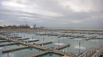 Weather camera view of Waukegan Harbor and Marina.