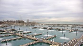 Weather camera view of Waukegan Harbor and Marina.