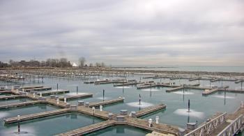 Weather camera view of Waukegan Harbor and Marina.