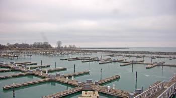 Weather camera view of Waukegan Harbor and Marina.