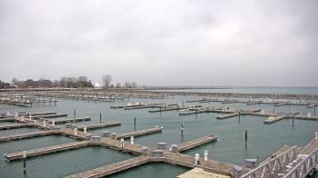 Weather camera view of Waukegan Harbor and Marina.