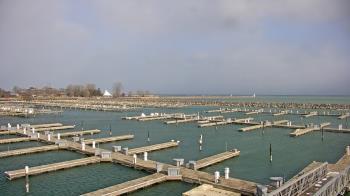 Weather camera view of Waukegan Harbor and Marina.