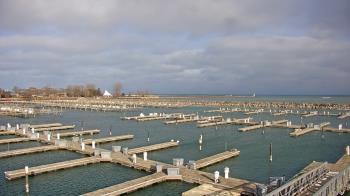 Weather camera view of Waukegan Harbor and Marina.