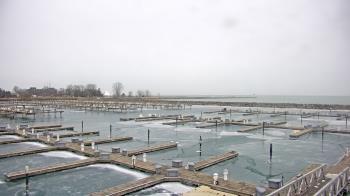 Weather camera view of Waukegan Harbor and Marina.