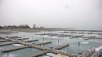 Weather camera view of Waukegan Harbor and Marina.