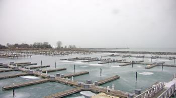 Weather camera view of Waukegan Harbor and Marina.