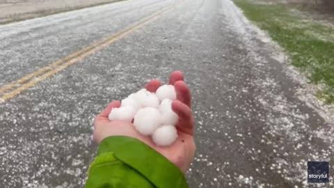 Large Hail Pummels New York