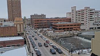 Weather camera view of City of Aurora IL.