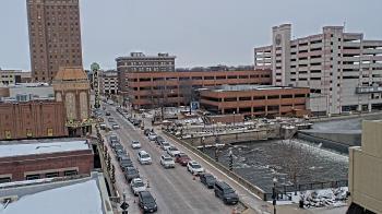 Weather camera view of City of Aurora IL.