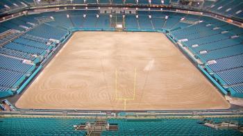 Weather camera view of Hard Rock Stadium (east lot).