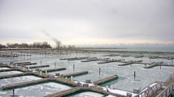 Weather camera view of Waukegan Harbor and Marina.