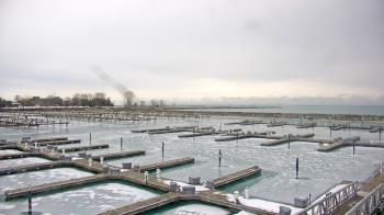 Weather camera view of Waukegan Harbor and Marina.