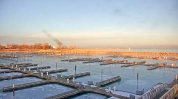 Weather camera view of Waukegan Harbor and Marina.