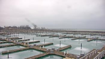 Weather camera view of Waukegan Harbor and Marina.
