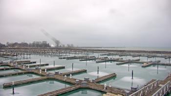 Weather camera view of Waukegan Harbor and Marina.