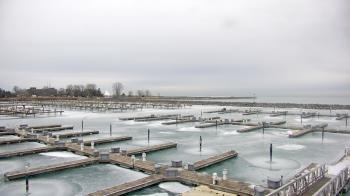 Weather camera view of Waukegan Harbor and Marina.