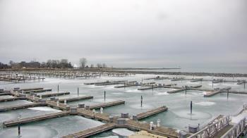 Weather camera view of Waukegan Harbor and Marina.