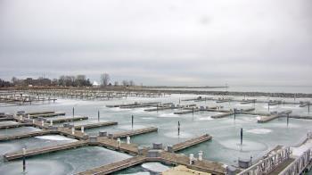 Weather camera view of Waukegan Harbor and Marina.
