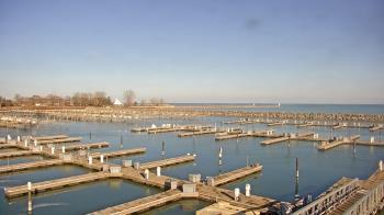 Weather camera view of Waukegan Harbor and Marina.