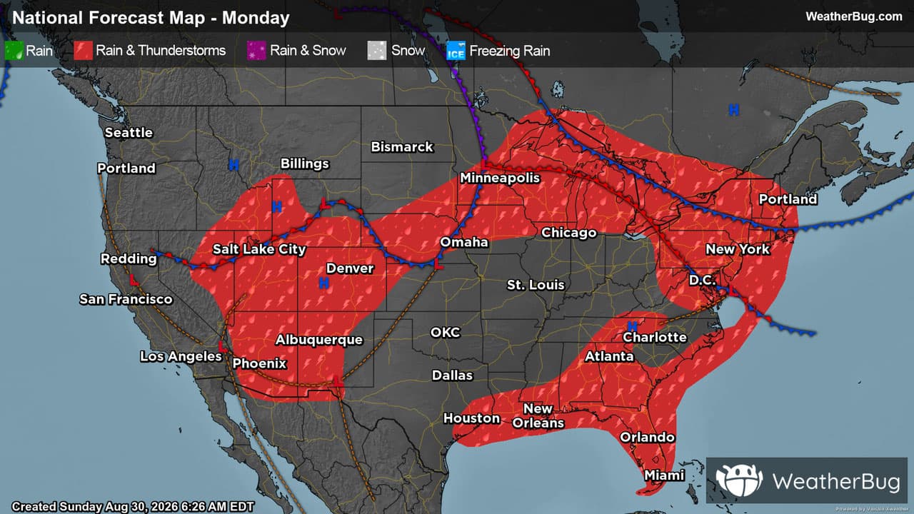 Monday's Weather Outlook