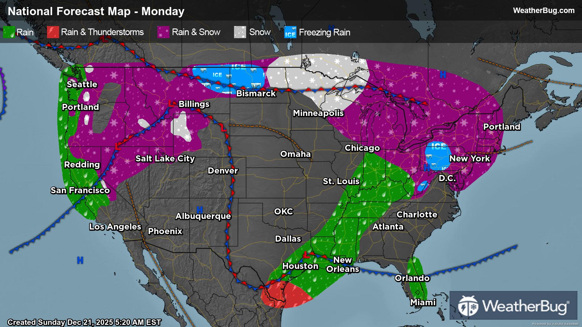 Monday's Weather Outlook