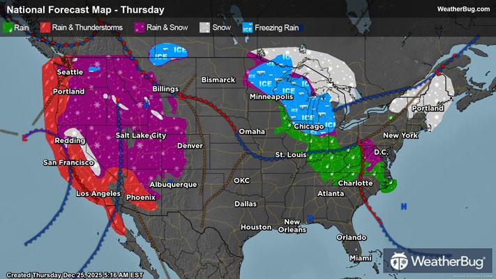 Christmas Day's Weather Outlook