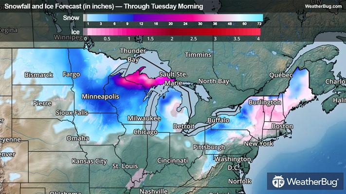 Snow Forecast Through Monday
