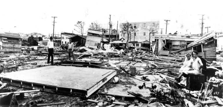 Devastation in Miami from the 1926 Hurricane courtesy of Library of Congress.