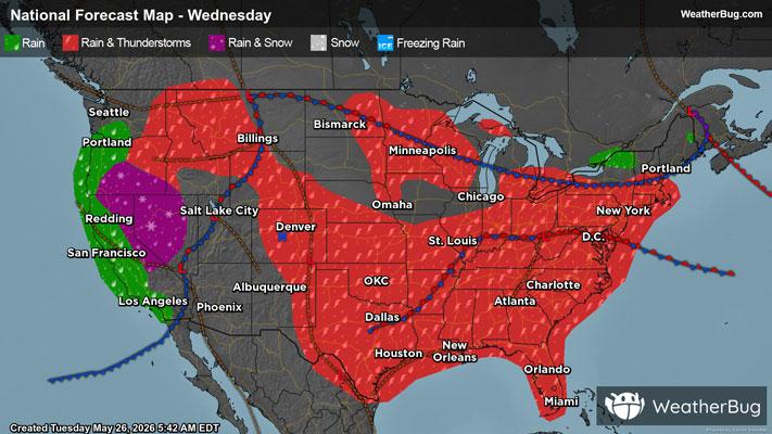 Wednesday's Weather Outlook