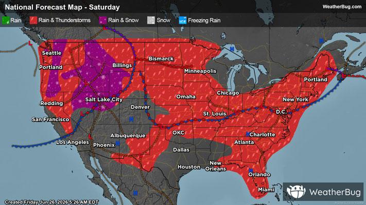 Saturday's Weather Outlook