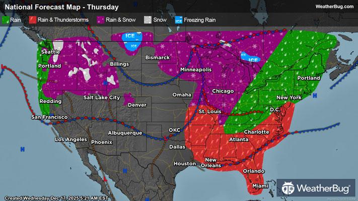 Thursday's Weather Outlook