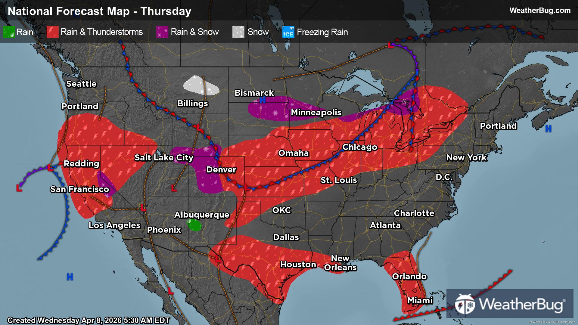 Thursday's Weather Outlook
