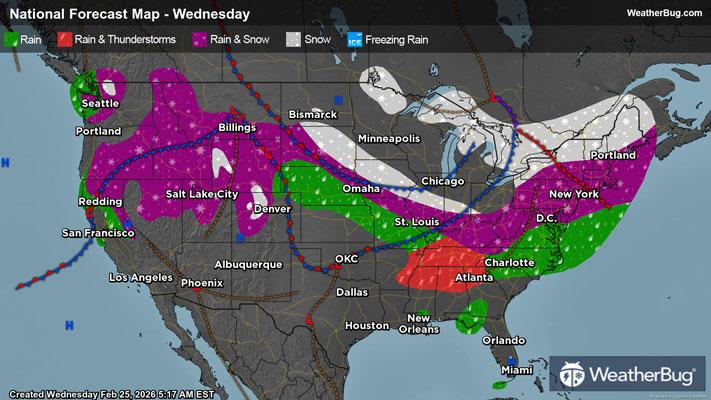 Wednesday's Weather Outlook