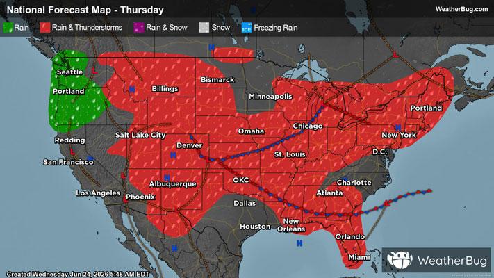 Thursday's Weather Outlook
