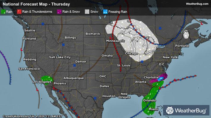 Thursday's Weather Outlook