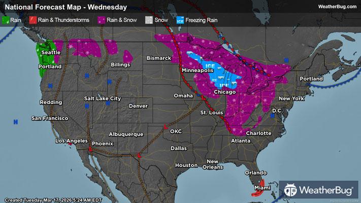 Wednesday's Weather Outlook