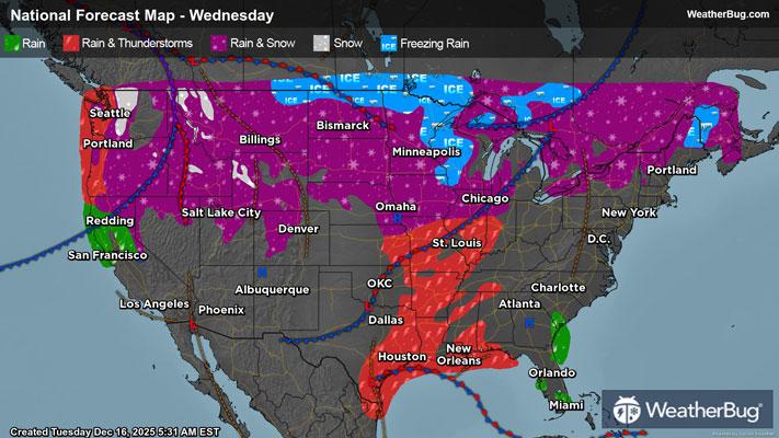Wednesday's Weather Outlook