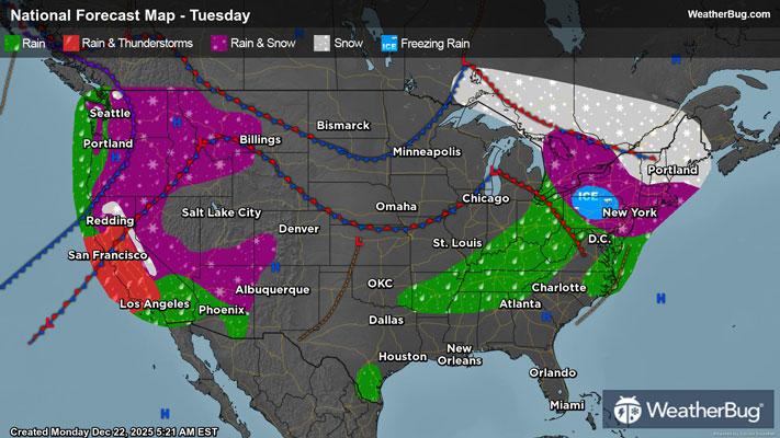 Tuesday's Weather Outlook
