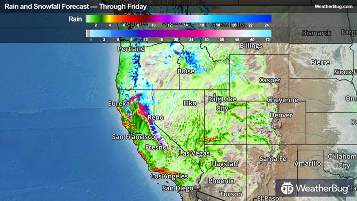 Rain and Snow Totals Through Christmas